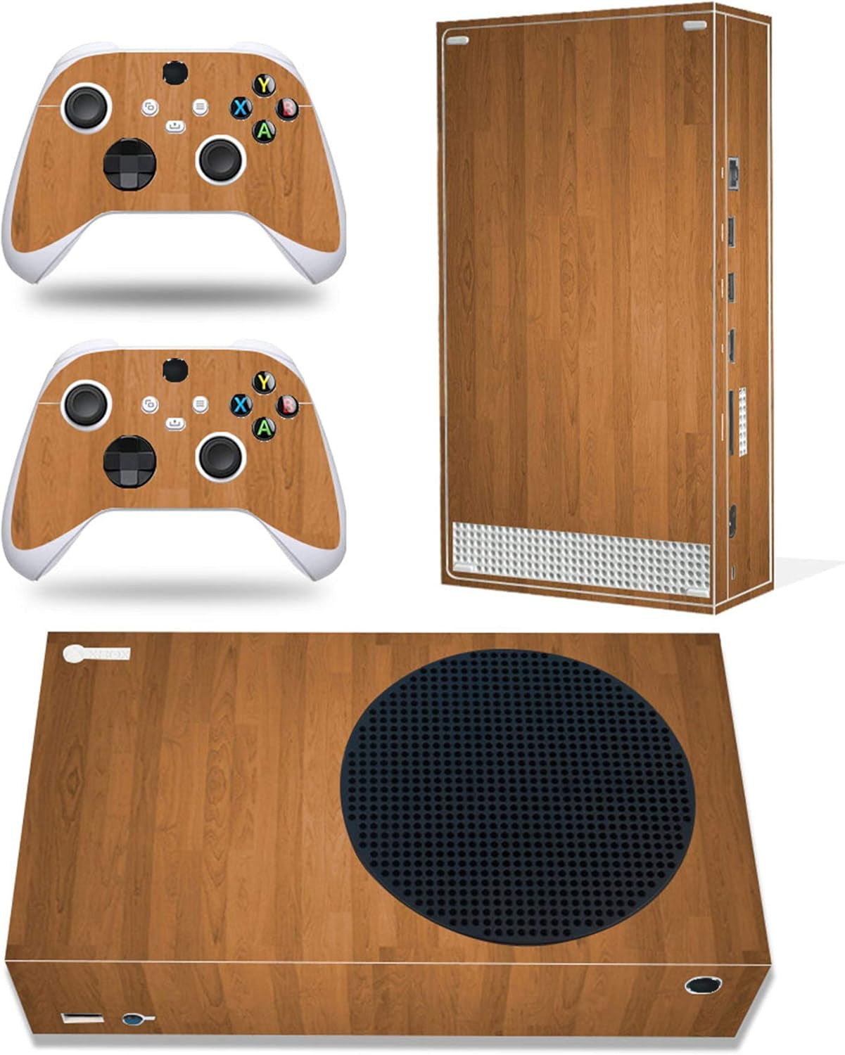 Xbox Series S Skin - Whole Body Vinyl Decal Protective Cover Wrap Sticker for Console and Controller (Brown Wood)