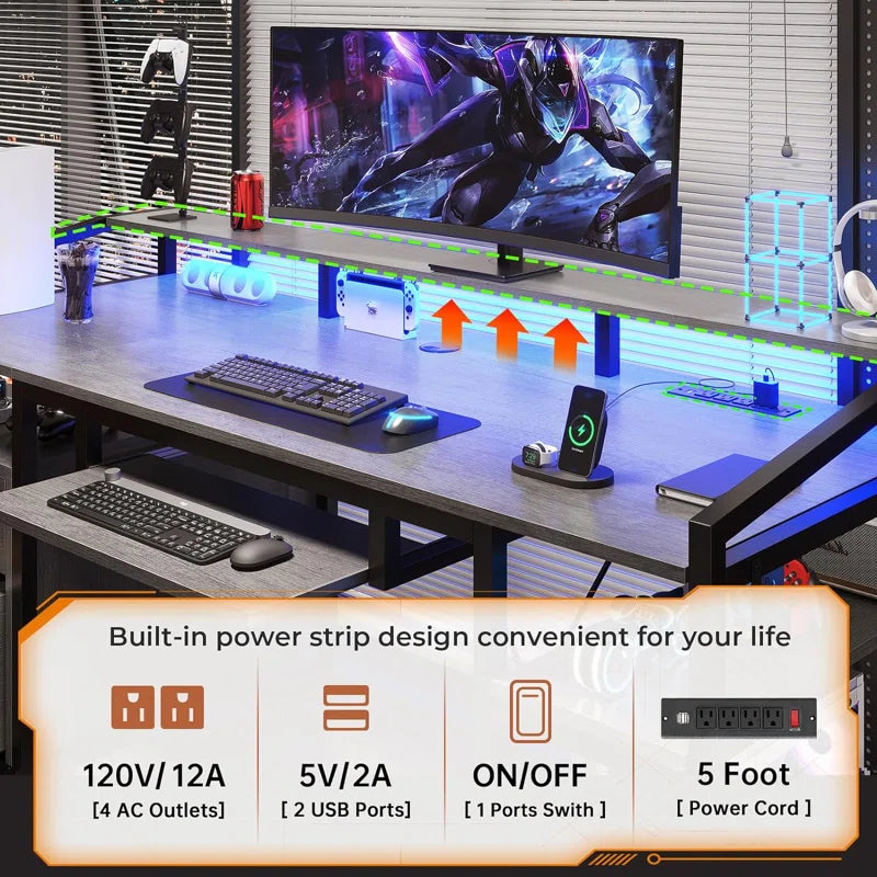 Ralphio Metal Base Computer Desk