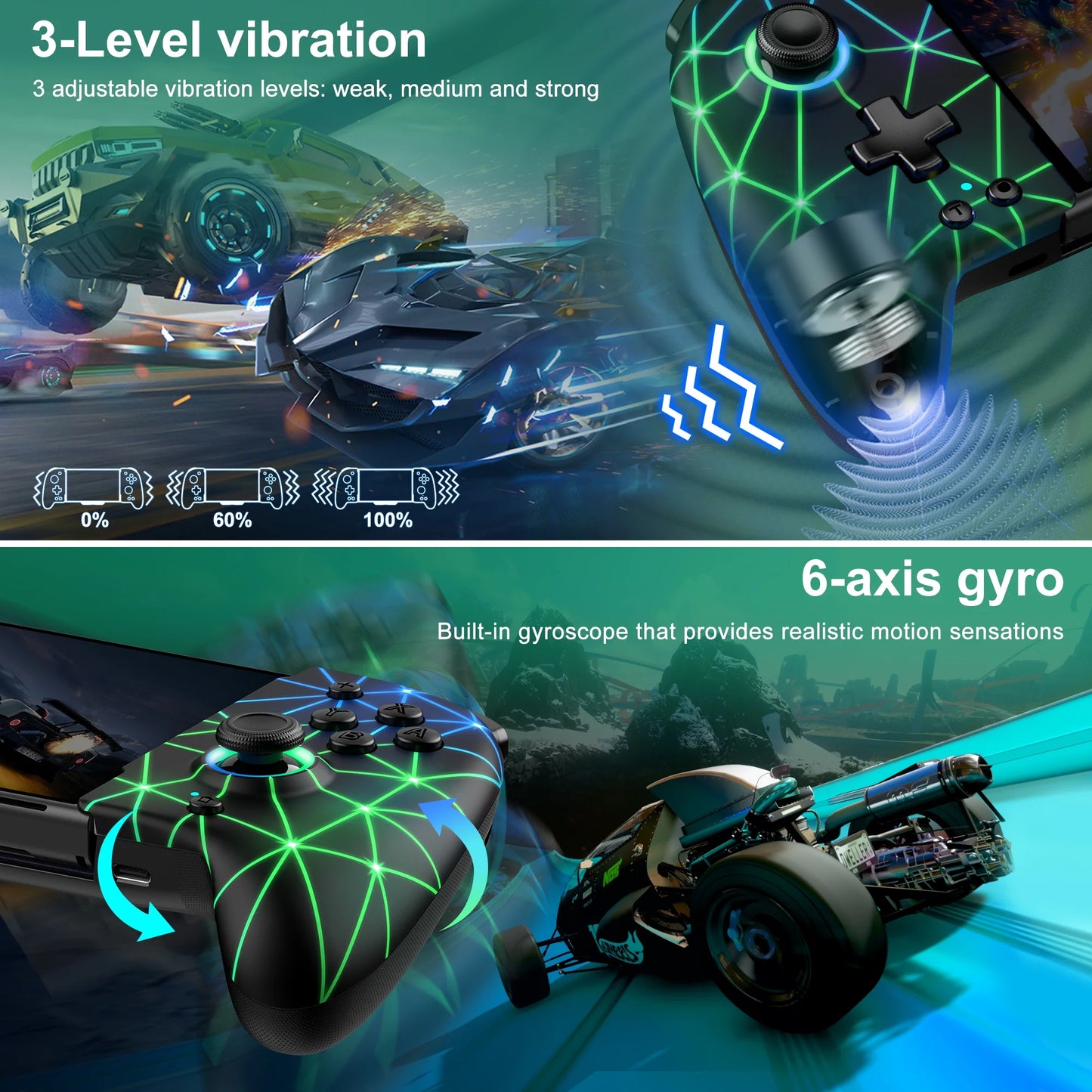 Switch Controller for Switch/Switch OLED,  One-Piece Joypad Controller Replacement for Switch Pro Controller, Switch Controllers Remote with Adjustable TURBO