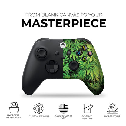 Weed Plants Custom X-Box Controller Wireless Compatible with X-Box One/Series X/S Proudly Customized in USA with Permanent HYDRO-DIP Printing(Not JUST a SKIN) (MODDED)