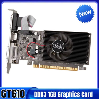 GT610 Graphics Card 64 Bits Pciex16 2.0 HD VGA DVI Interface for Desktop Gaming Computer 810MHZ DDR3 1GB Computer Graphics Card