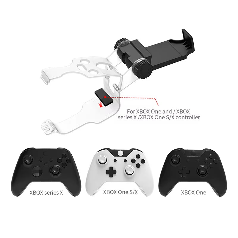 Mobile Phone Bracket Clip Cell Phone Clamp for Xbox Series X/S Wireless Controller Gamepad with Rotating Mobile Phone Holder