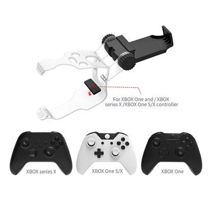 Mobile Phone Bracket Clip Cell Phone Clamp for Xbox Series X/S Wireless Controller Gamepad with Rotating Mobile Phone Holder