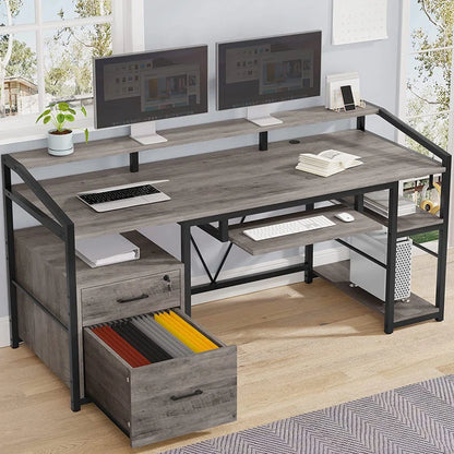 Ralphio Metal Base Computer Desk