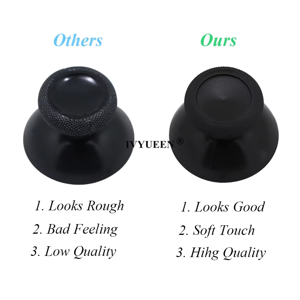 6 Pcs Black 3D Analog Joystick Stick for Xbox One X Elite S Slim Controller Analogue Thumbsticks Caps Mushroom with Tool