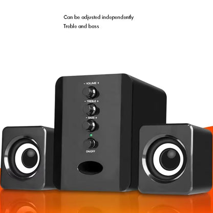 USB Subwoofer Speaker System, Wired Computer Speakers Great USB for DJ Music, Movies, Gaming, and Multimedia Laptops Computer