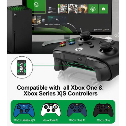 4X5520Mwh Xbox Rechargeable Battery Pack for Xbox Series X Controller,Black