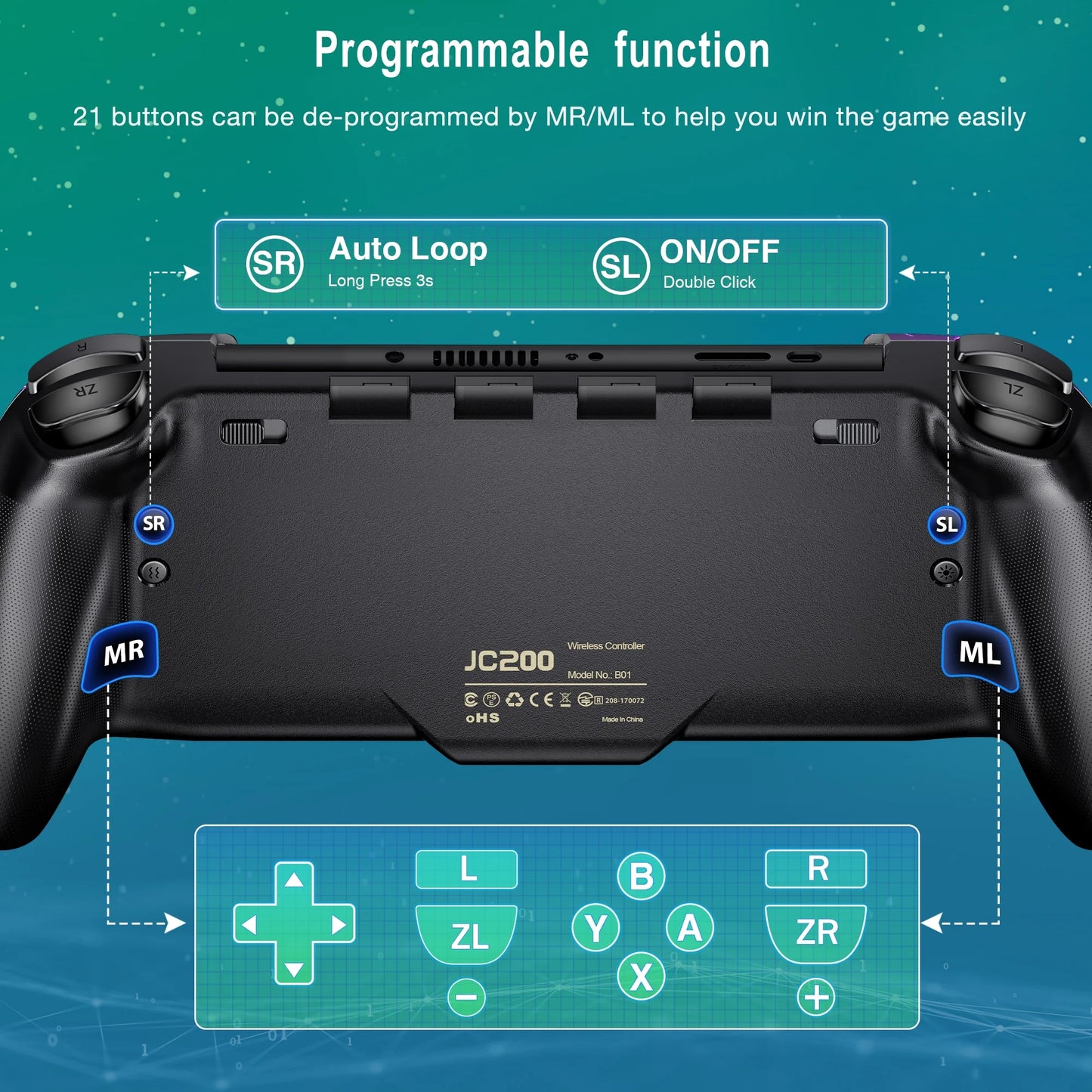 Switch Controller for Switch/Switch OLED,  One-Piece Joypad Controller Replacement for Switch Pro Controller, Switch Controllers Remote with Adjustable TURBO