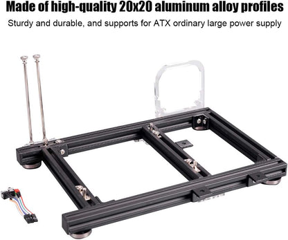 ITX Test Bench Computer Case PC Test Bench, ITX Computer Open Air Case Bracket Aluminum DIY Bare Frame, ATX Case Open Air Computer Case ITX Motherboard Test Bench-Black