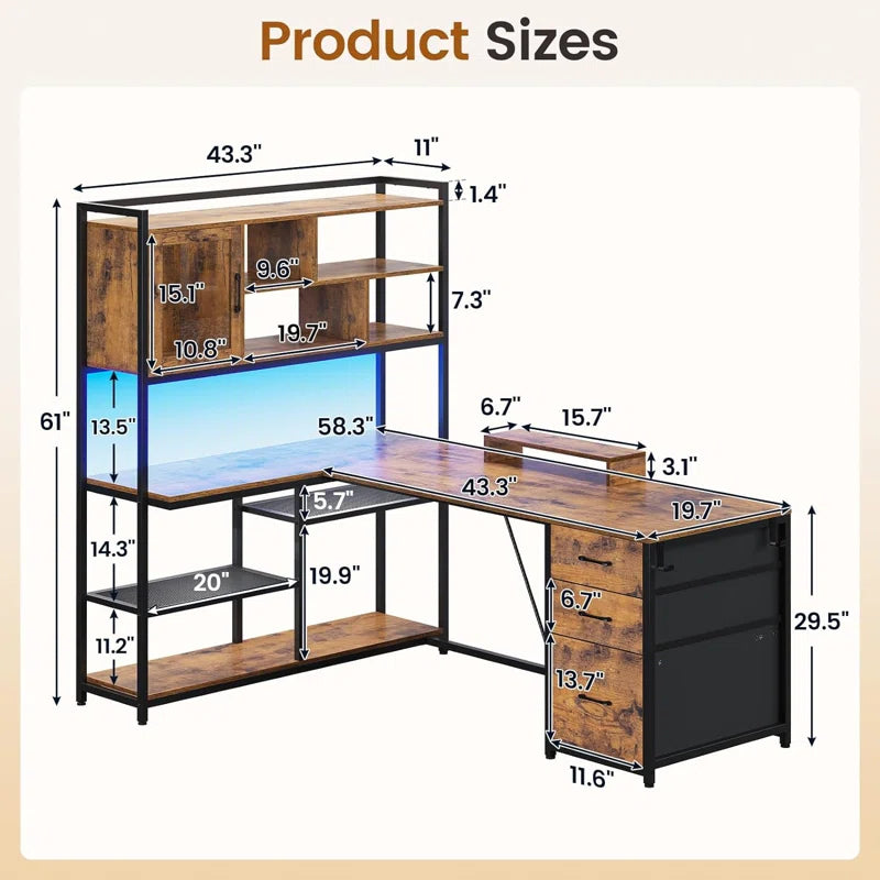 Barbarino L-Shaped Computer Desk