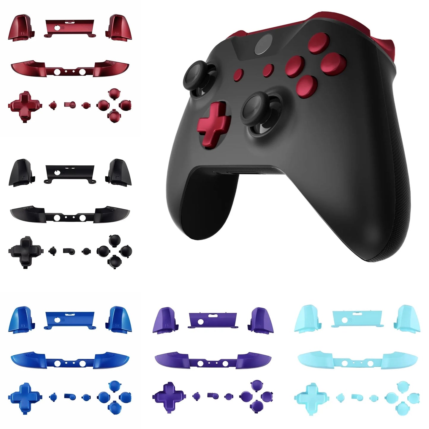 Full Set Buttons for Xbox One S & One X Controller (Model 1708), Dpad ABXY Start Back Sync Buttons - Single Series