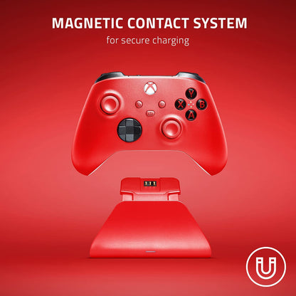 Universal Quick Charging Stand for Xbox Series X|S: Magnetic Secure Charging - Perfectly Matches Xbox Wireless Controllers - USB Powered - Electric Volt (Controller Sold Separately)