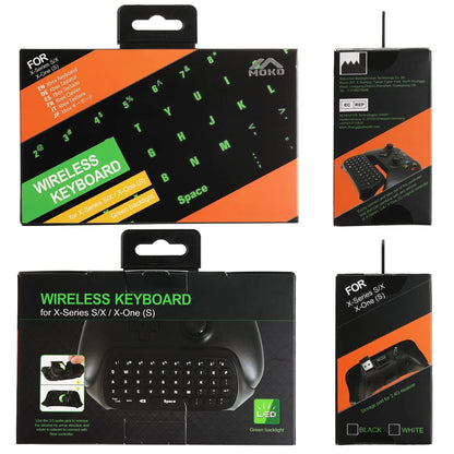 Wireless Keyboard for Xbox One Controller,Xbox Series X/S,Green Backlight Gaming Chatpad Keypad with USB Receiver 3.5Mm Audio Jack,Xbox Accessories for Xbox One/One S/Elite/2 Controller, Black