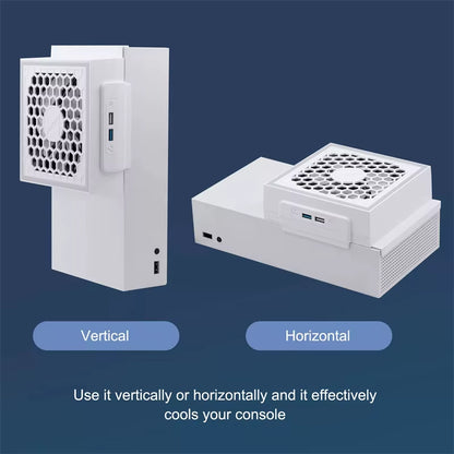 LED Cooling Fan Atmosphere Light 3 Gears Adjustable 5V 2.4A Console Fan 7 Lighting Modes Gaming Accessories for Xbox Series S