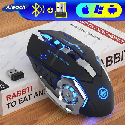 Rechargeable Wireless Mouse Gaming Computer Silent Bluetooth Mouse USB Mechanical E-Sports Backlight PC Gamer Mouse for Computer