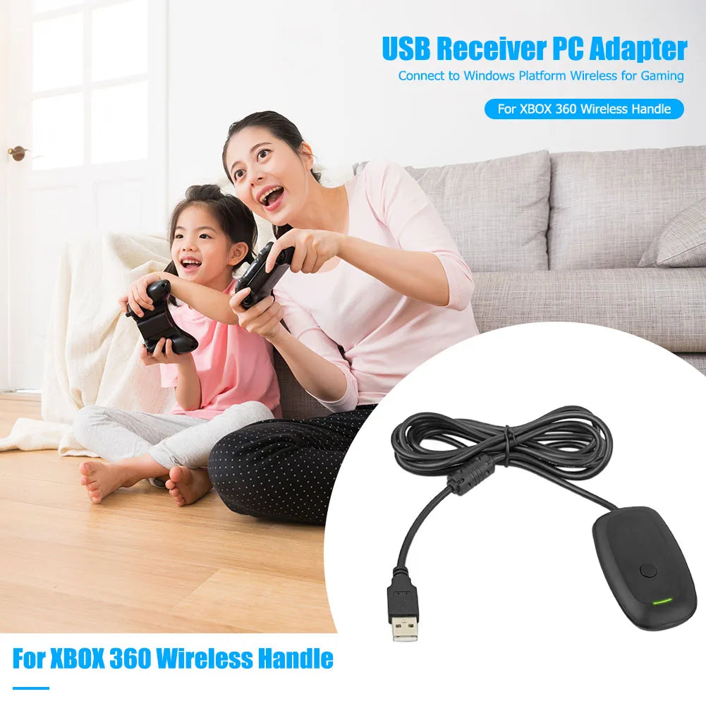 Portable Game Console Controller PC Receiver Supports Windows Xp/Vista System Wireless Gamepad USB Receiver for Xbox360 Console