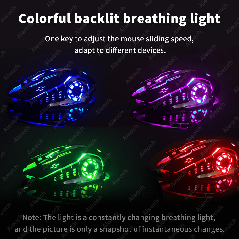 Rechargeable Wireless Mouse Gaming Computer Silent Bluetooth Mouse USB Mechanical E-Sports Backlight PC Gamer Mouse for Computer