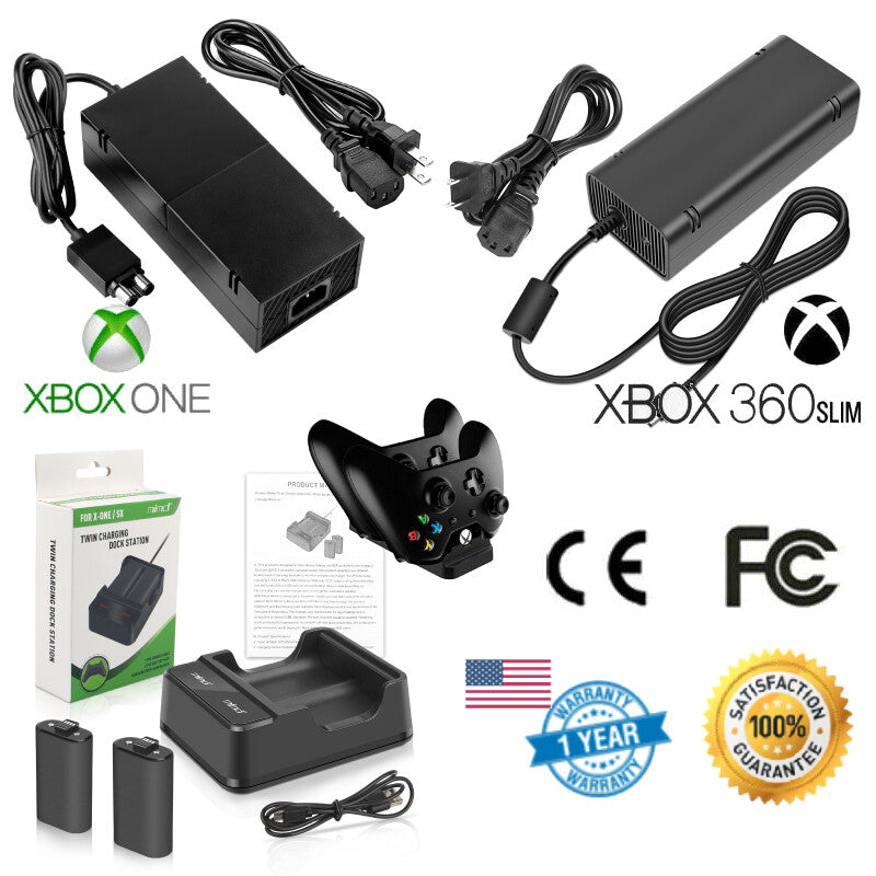 For XBOX ONE XBOX 360 Slim Xbox One Console Brick Power Supply Charger Cord
