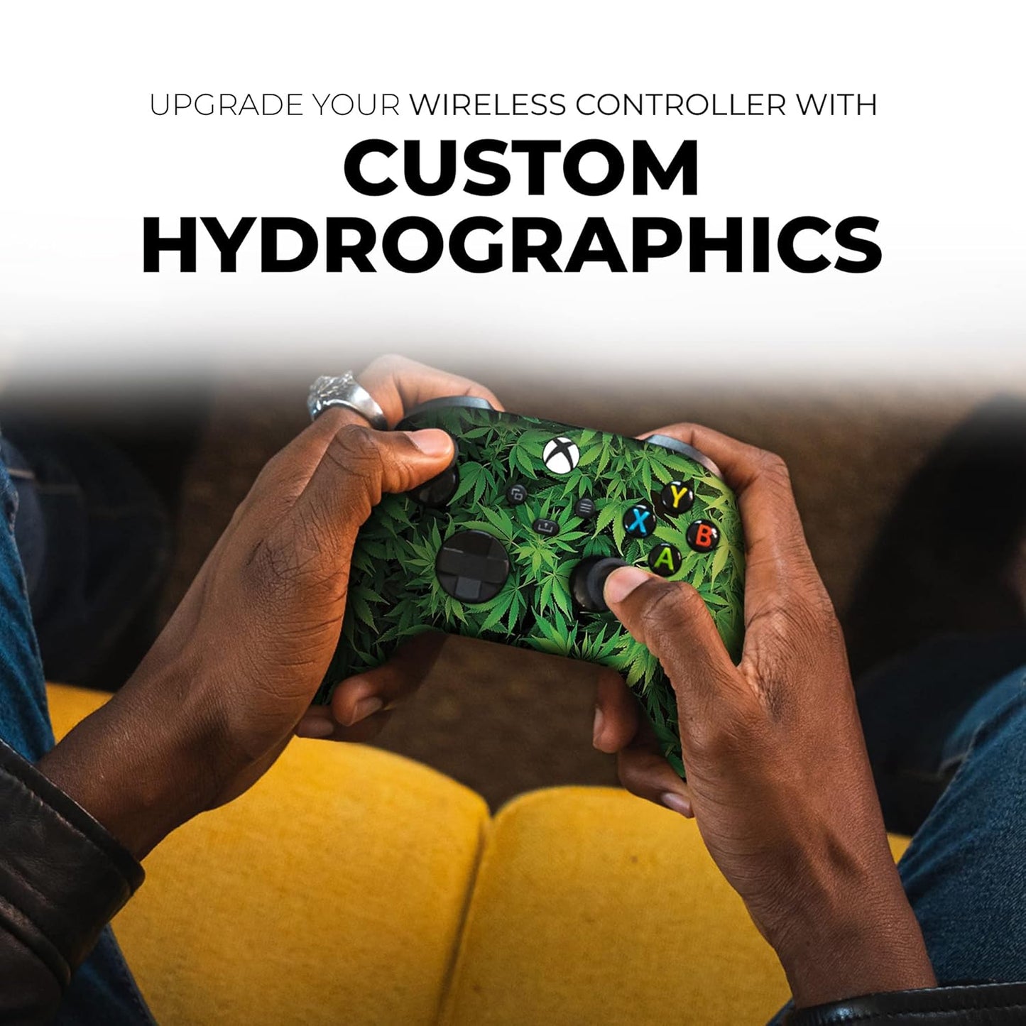 Weed Plants Custom X-Box Controller Wireless Compatible with X-Box One/Series X/S Proudly Customized in USA with Permanent HYDRO-DIP Printing(Not JUST a SKIN) (MODDED)