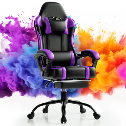 Computer Gaming Chairs for Adults, Ergonomic Computer Chair Office Desk Chair with Wheels, Adjustable Lumbar Support Big and Tal
