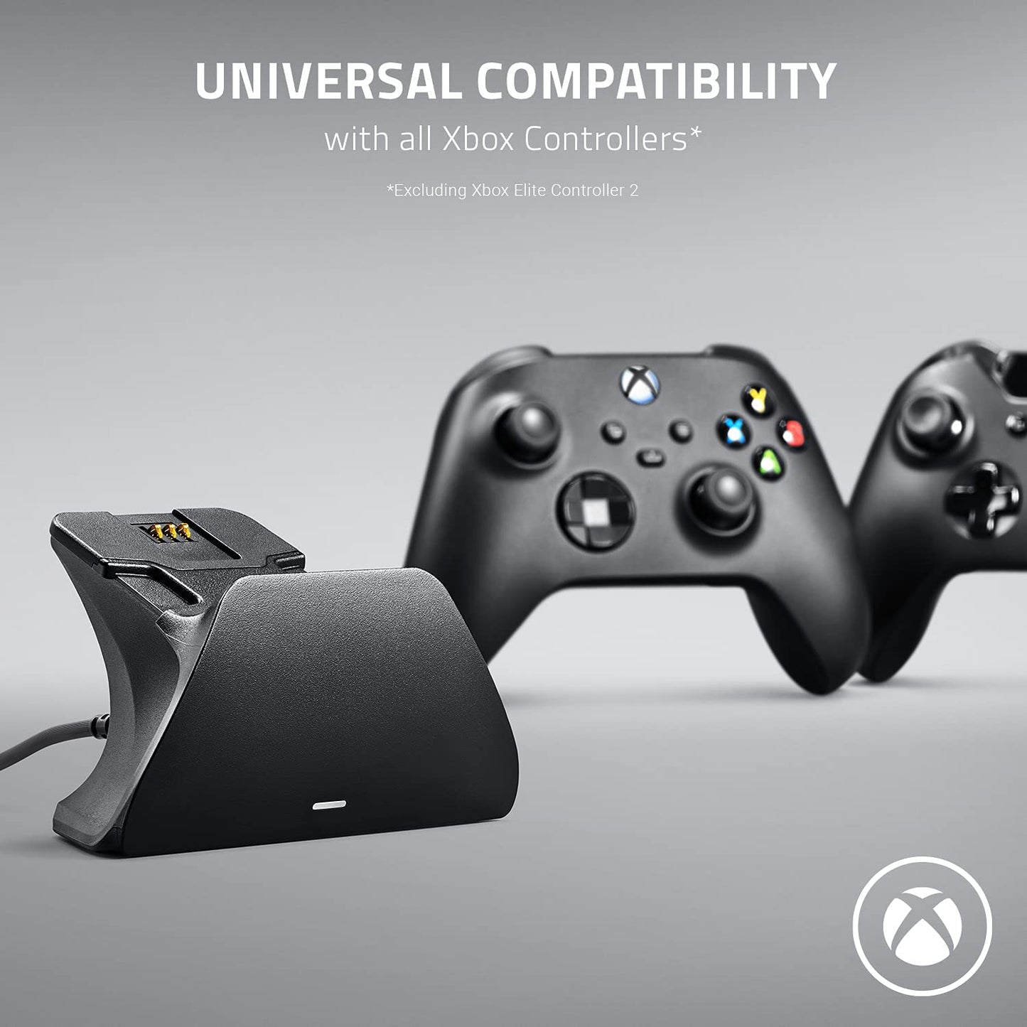 Universal Quick Charging Stand for Xbox Series X|S: Magnetic Secure Charging - Perfectly Matches Xbox Wireless Controllers - USB Powered - Electric Volt (Controller Sold Separately)