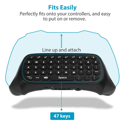 Wireless Keyboard for Xbox One Controller,Xbox Series X/S,Green Backlight Gaming Chatpad Keypad with USB Receiver 3.5Mm Audio Jack,Xbox Accessories for Xbox One/One S/Elite/2 Controller, Black