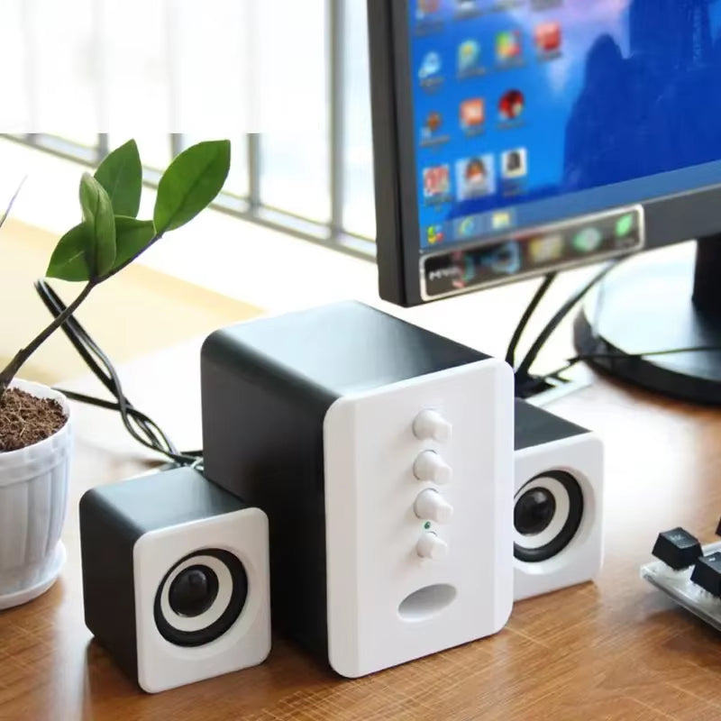 USB Subwoofer Speaker System, Wired Computer Speakers Great USB for DJ Music, Movies, Gaming, and Multimedia Laptops Computer