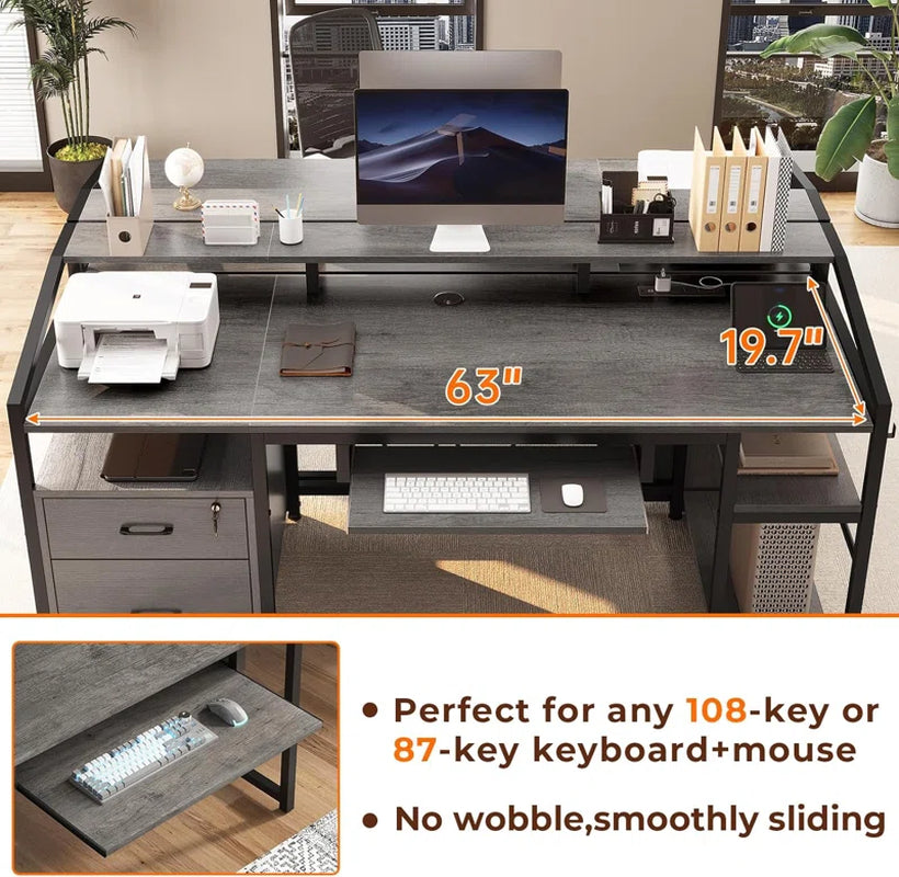 Ralphio Metal Base Computer Desk