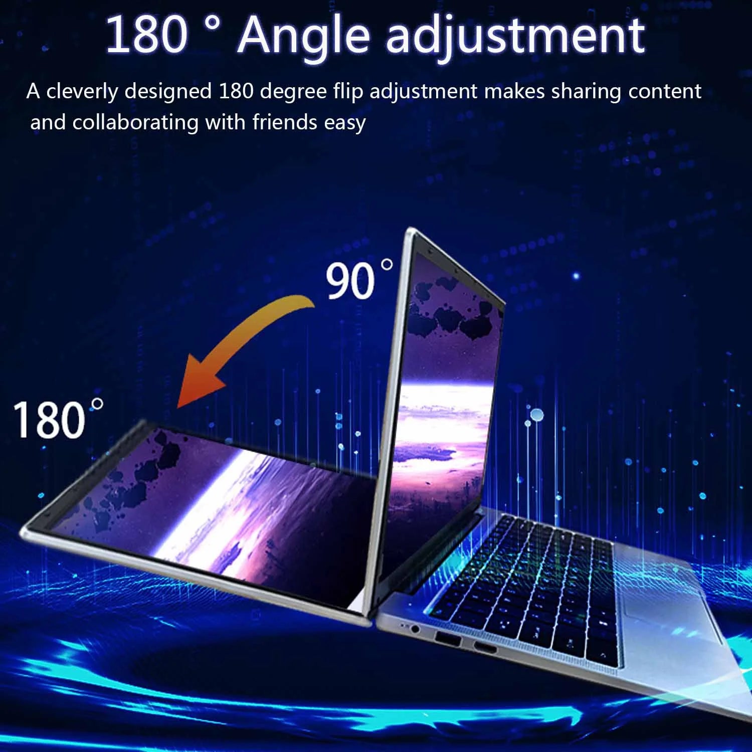 14.1" Student Laptop Computer Windows 11 Pro Office 2024 Privacy Camera 6GB RAM 512GB SSD 2.6 Ghz Wifi5 BT 4.2 Lightweight Business Laptop Computer