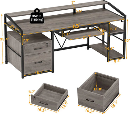 Ralphio Metal Base Computer Desk