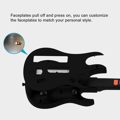 Wireless Wii Guitar Hero for Wii Contoller Compatible with Guitar Hero Wii and Rock Band 2 Games (Excluding Rock Band 1) Black Color