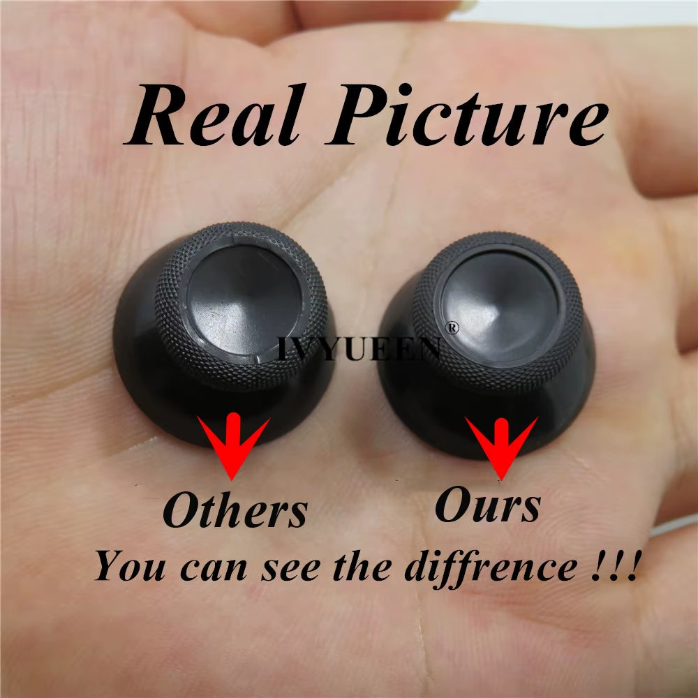 6 Pcs Black 3D Analog Joystick Stick for Xbox One X Elite S Slim Controller Analogue Thumbsticks Caps Mushroom with Tool