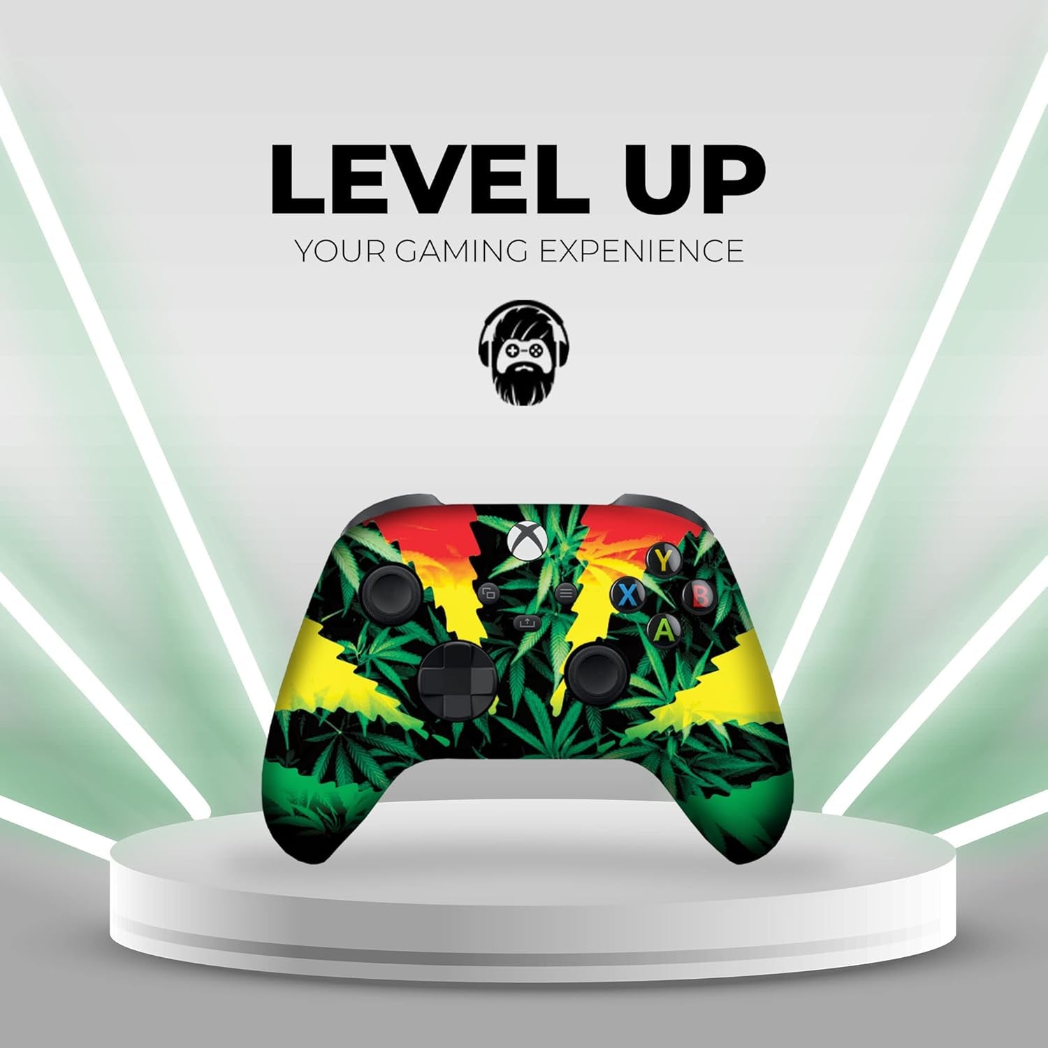 Green Weed Grass Custom X-Box Controller Wireless Compatible with X-Box One/Series X/S Proudly Customized in USA with Permanent HYDRO-DIP Printing (NOT JUST a SKIN)
