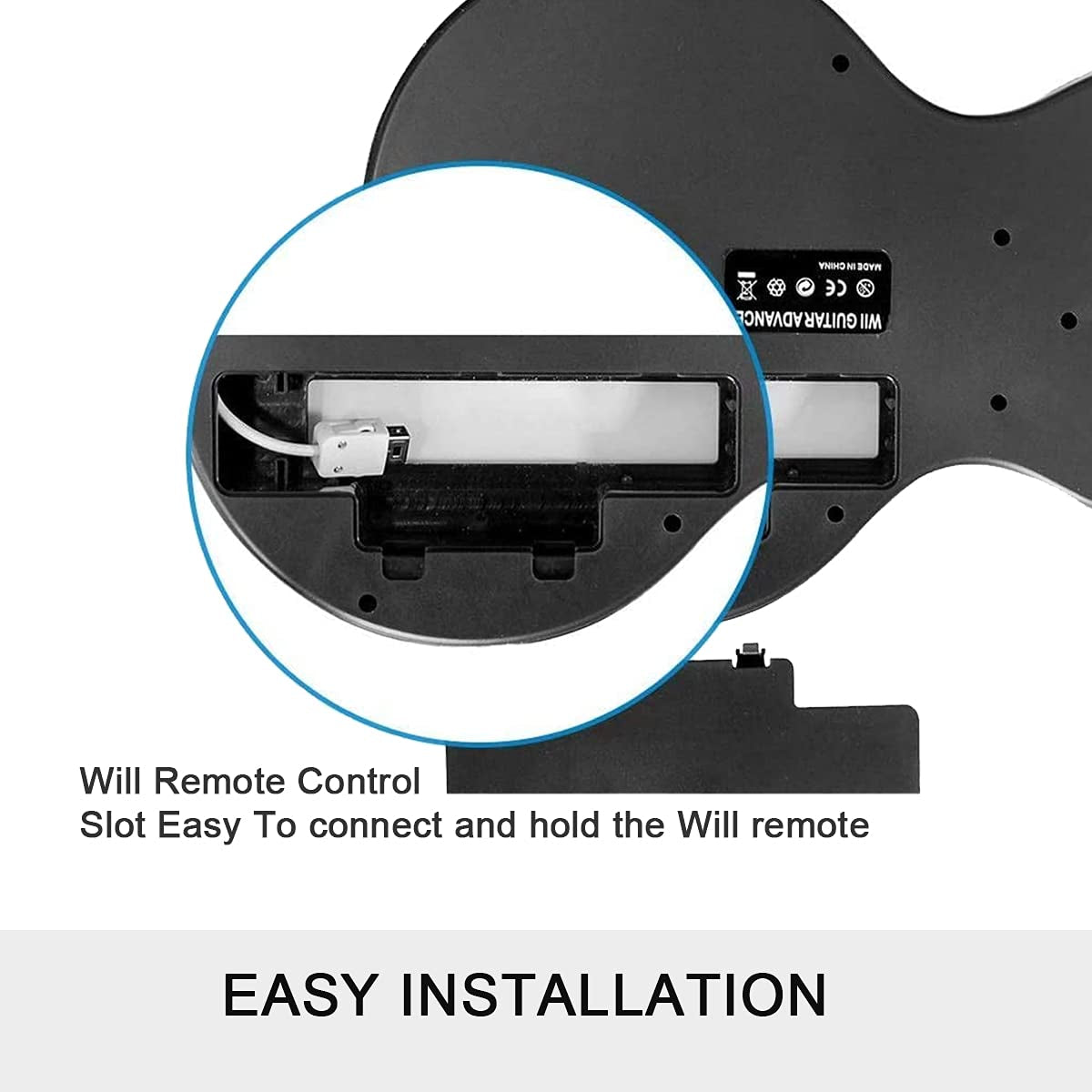 Wireless Wii Guitar Hero for Wii Contoller Compatible with Guitar Hero Wii and Rock Band 2 Games (Excluding Rock Band 1) Black Color