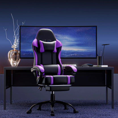 Computer Gaming Chairs for Adults, Ergonomic Computer Chair Office Desk Chair with Wheels, Adjustable Lumbar Support Big and Tal