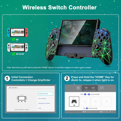 Switch Controller for Switch/Switch OLED,  One-Piece Joypad Controller Replacement for Switch Pro Controller, Switch Controllers Remote with Adjustable TURBO